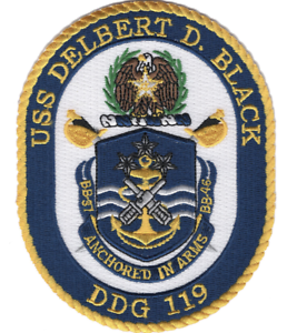 BLACK DDG-119 EMBROIDERED PATCH 5/" NAVY USS DELBERT D