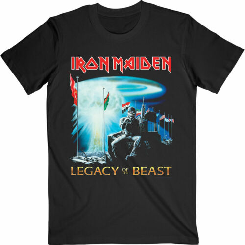 Officiel Iron Maiden T Shirt Deux Minutes to Midnight Legacy Bête Noir Classique