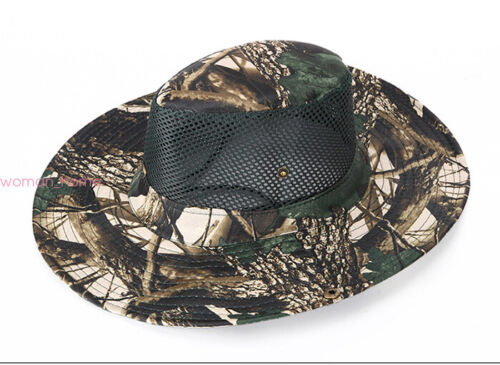 Bucket Hat Outdoor Cap Boonie Hunting Fishing Wide Brim Military Sun Camo Unisex 