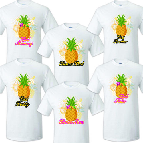 Pineapple Family Matching Birthday Party T-shirts Celebration Reunion Tropical 