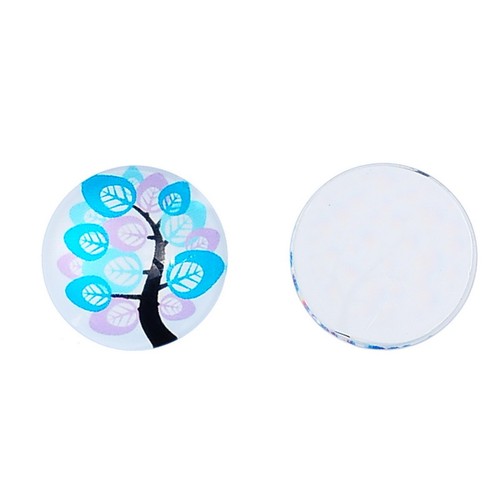 10 Wholesale Lots Glass Cabochons Life Tree Pattern Embellishment Round Mixed GW