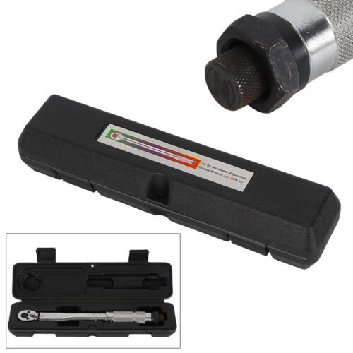 Torque wrench+box 28*3cm 1/4'' 5-25Nm Snap Socket Drive Click Type Ratcheting US 
