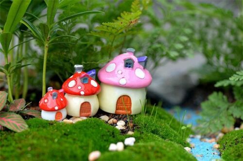 Kawaii Mini Mushroom House Garden Decoration Resin Crafts Garden Ornaments 