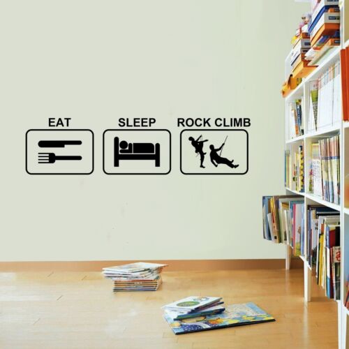 Eat Sleep Rock Climb Wall Sticker Vinyl Decal Decors Art Rock Climber Sticker