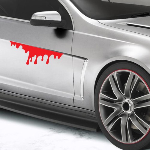 1x Funny Creative Bleed Sticker Decals Headlight Rear Trunk Red Bleeding dedj