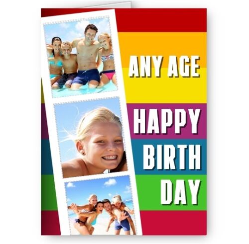 Personalised Photo Strip 18th Snap Shot A5 Birthday Card 13th 16th 21st 