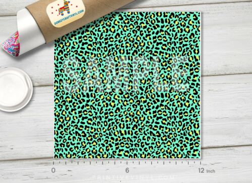 Oracal Adhesive Vinyl 1081 Green Leopard Patterned HTV Iron on Printed HTV 