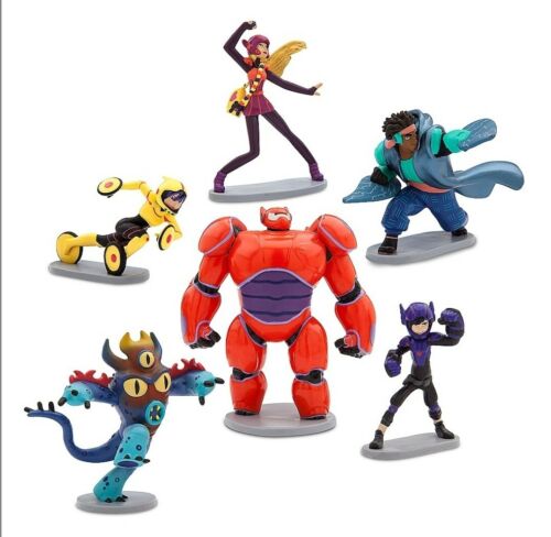 Disney Store Big Hero 6 The Series Figurine Playset 6 Piece PVC Figures Cake NEW 