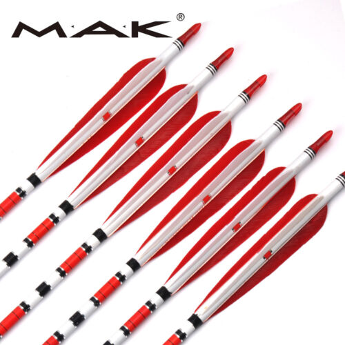 31.5in 7.6MM Red Carbon Shaft Arrows Spine 500 wholesales Archery 6/12/50/100pcs 