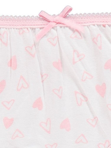 10 Pack Pink White Girls Heart Strips Briefs Knickers Shorts Pants Age 2-14 Year