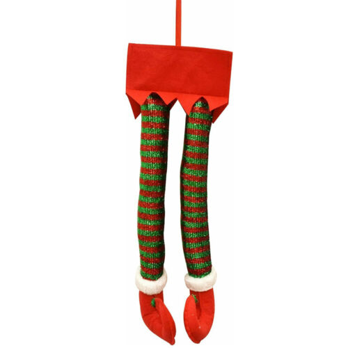 Santa Elf Legs with Shoes Christmas Hanging Tree Decor Plush Stuffed Feet Xmas u 