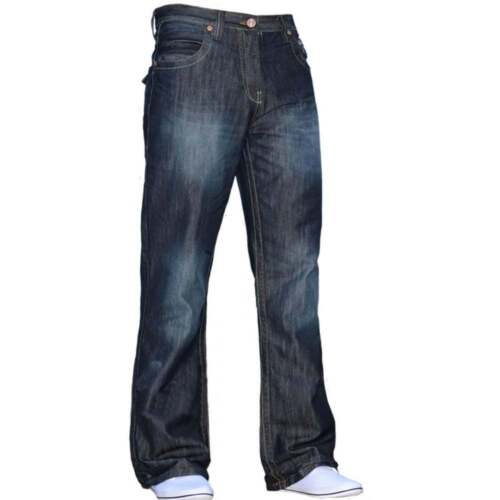Nouveau Homme Bootcut Jambe Large Évasé Travail Casual Basic Denim Jeans Grandes Tailles BN