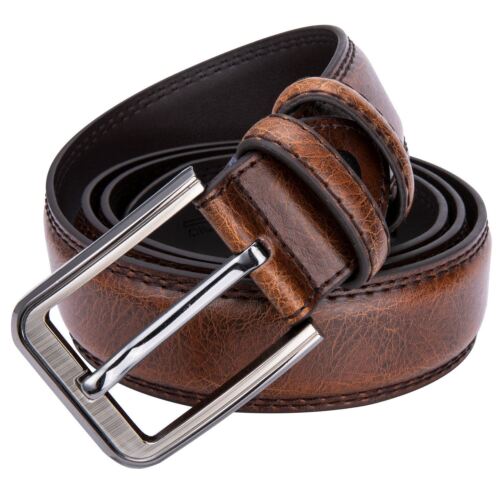 Men Cowhide Real Leather Belt Casual Male Pin Buckle Brand Strap Brown Vintage C 