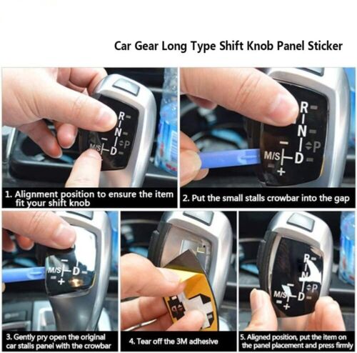 &+AT Gear Shift Knob Panel Sticker LHD for BMW //M F01 F10 F30 F35 F18 X3 X5 X6 