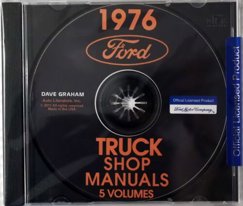 1976 Ford Truck Bronco Econoline Van Bus Factory Service Manual CD Shop Repair
