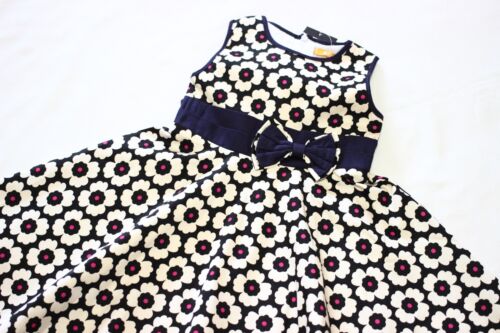 Bobili Girls Floral Print Summer Belted Dress Reds Blue Back Zip 2 to 7 year New