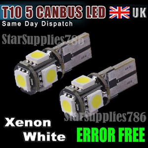 2x CANBUS ERROR FREE 501 WHITE NUMBER PLATE LED LIGHT BULBS VAUXHALL VW FORD BMW