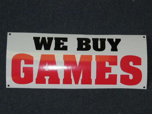 WE BUY GAMES Banner Sign *NEW*
