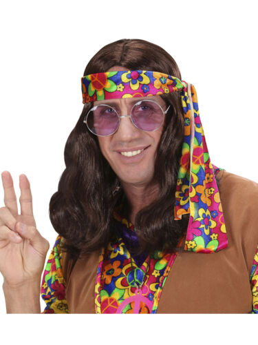 Perücke Hippie Lang Glatt 70s Party Karneval Fasching