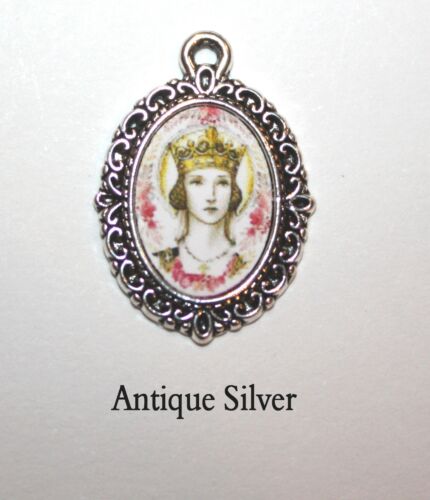 Margaret Mini-Medal Charm/Add to Rosary/Choice St Antique Silver/Bronze/ Gold 