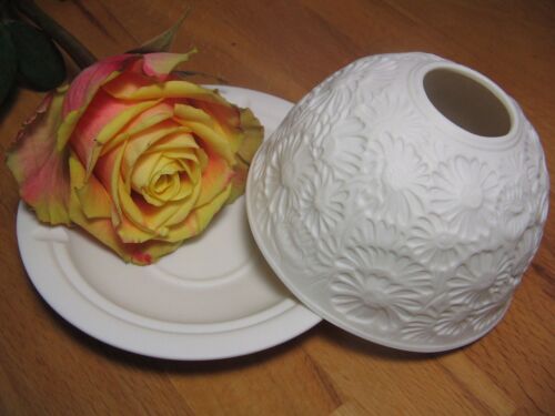 Porzellan Windlicht Lithophanie  Margeriten Gänseblümchen Bellis Teelicht Blumen