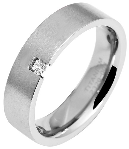 Akzent Damen Ring Edelstahl Elegant Schlicht Chic Kristall Stein Partnerring