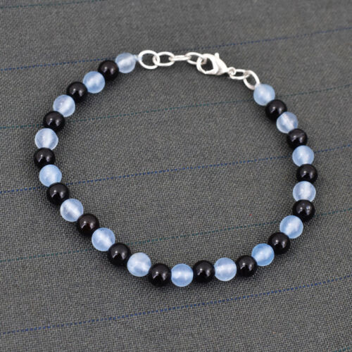 Details about   55.00 Cts Natural 7" Chalcedony & Spinel Round Shape Beads Bracelet NK-04E259 