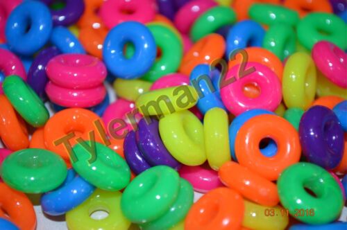 50 FUN BRIGHT COLORFUL ACRYLIC CIRCUS RINGS BIRD TOY PART CRAFTS SCRAPBOOKING 