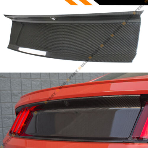 FOR 2015-2019 FORD MUSTANG CARBON FIBER TRUNK PANEL DECKLID TRIM COVER OVERLAY 