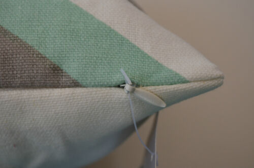Chevron Home Decor Cushion Cover 100% Cotton Light Grey/Green 45cm Kibui NEW 