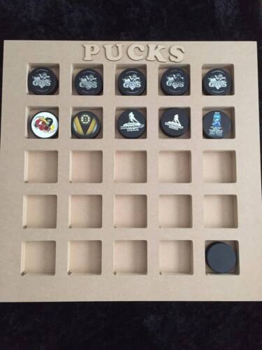 Hockey IceHockey Puck Collection Stand Wooden/MDF 25 Slots 32mm Thick 