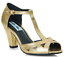 Collectif Lulu Hun Veronica 30s 40s Gold Heels Shoes 