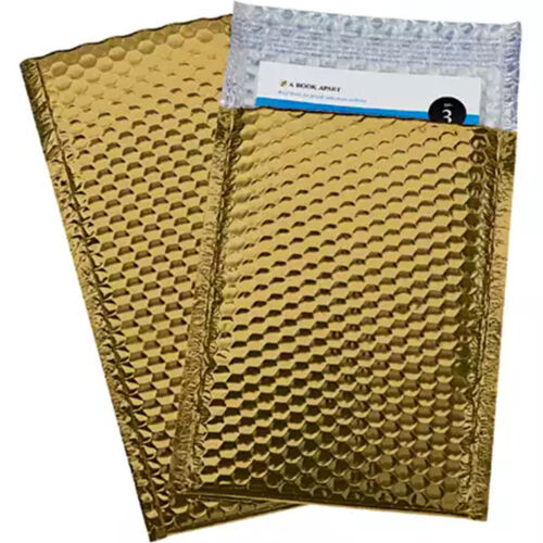 200 #5 Glamor Metallic Gold Poly Bubble Mailers Envelopes Bags 10.5x16