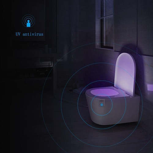 8 Colors Motion IR Sensor Toilet Bathroom Light UV Disinfect Hanging Night NIGH