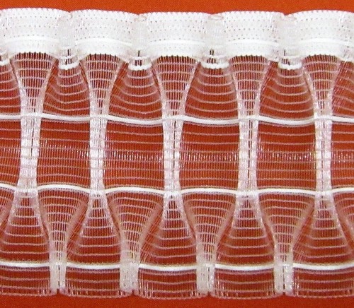 Flausch Doppelplissee 100mm 1:2 Gardinenband Faltenband Flauschband Raffband
