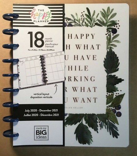 NEW 2020-2021 me /& my BIG Ideas The Happy Planner “GREEN GARDEN” Classic Planner