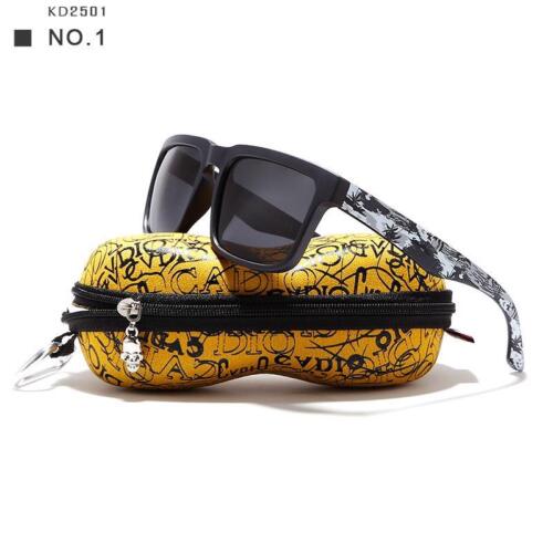 Mens Sunglasses Plastic Polarized Square Mirrored Beach Eyewear With Hard Case