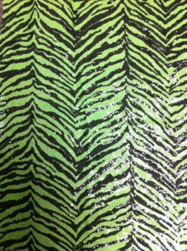 Neon Zebra Pattern 2.5mm Micro Mini Sequins on Non-Stretch Nylon Mesh Fabric 