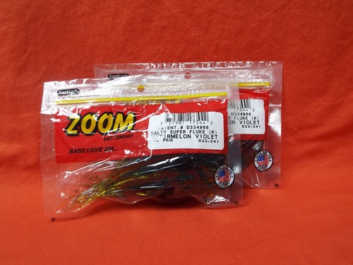 2 PCKS ZOOM Salty Super Fluke 10cnt #023-341 Watermelon Violet