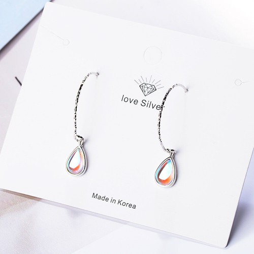 Muye Argent Sterling 925 Goutte d/'eau Forme Moonstone Crochet Boucles D/'oreilles Pour Femmes