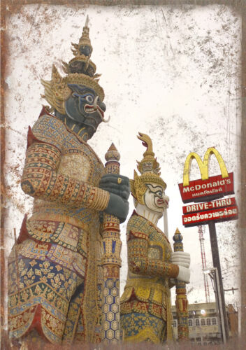 McDonalds Thailand Drive Through Photo 10" X 7" Reproduction Metal Sign N217 