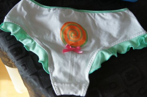 Details about   Verdissima White Cotton "Lollypop" Thong With Green Ruffle L 