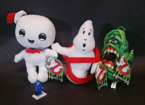 Toy Factory Plush 7/" Ghostbusters 3pc Set Logo Slimer Stay Puft NWT