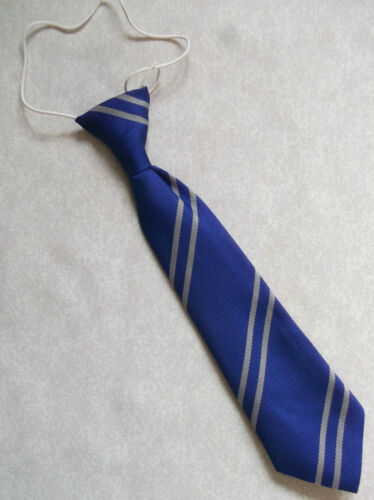 Boys Tie NEW Necktie ROYAL BLUE GREY STRIPED AGE 2-8