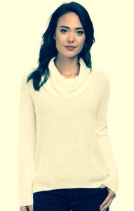 NWT-Calvin-Klein-Lady-Long-Sleeve-Cowl-Neck-Rib-Knit-Sweater-L