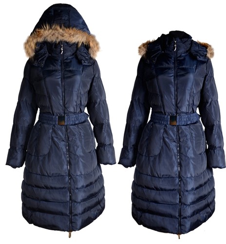 DAMEN LANG BALLON WINTER JACKE FELL KAPUZE PARKA MANTEL 40 42 44 46 48 L XL XXL