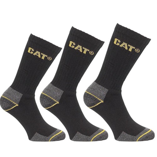 3,6 Paia Cat Caterpillar Girocollo Lavoro Calze Taglia 6-11 e 11-14 Multibuy RISPARMI
