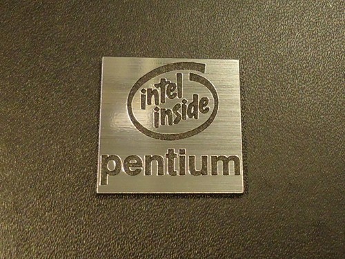 Sticker Badge 25 x 25 mm Logo Intel Pentium Label 286