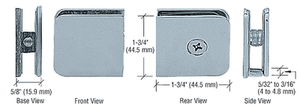 Brushed Nickel 3//8/" Frameless Shower Glass Door U-Clamp Clip Glass to Wall