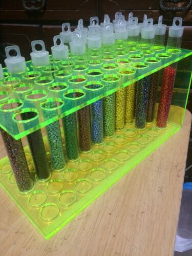 Custom Made Holds 50 Bead Container Tubes . Details about   Bead storage Organizer Stand 